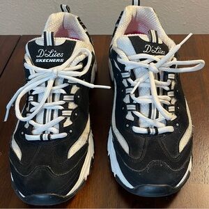 Skechers D'Lites Black and White Sneakers Sz 10